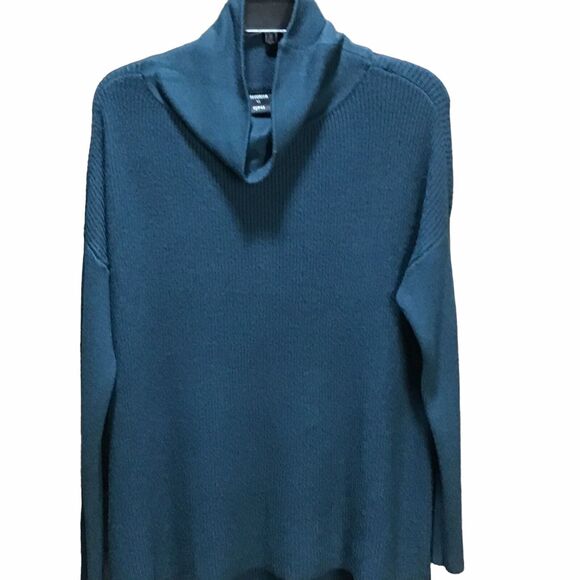 Devotion by Cyrus Sweater Womens Size Small  Cowl Neck Chunky Knit Teal Blue New - Picture 12 of 15